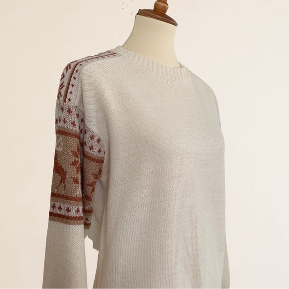 Vintage Stephen Douglas by Forum Intarsia Knit Deer Pattern 100% Shelty Acrylic - Picture 2 of 8